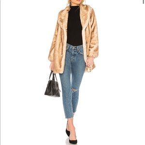 Brinley Faux Fur Coat in Marshmallow